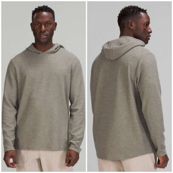Lululemon Shift Stitch Hoodie Heathered Rover Tan Size XL Waffle Long Sleeve - Picture 1 of 9